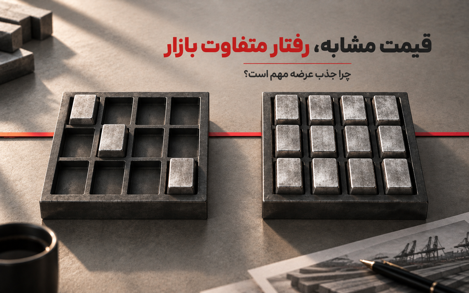 مقایسه دو معامله شمش فولادی با قیمت مشابه اما تفاوت در حجم معامله، جذب عرضه و رقابت